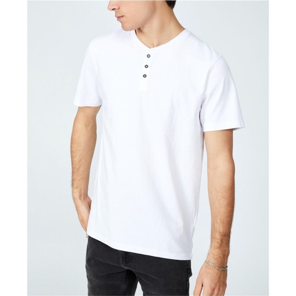Cotton On Mens Solid Henley Shirt, NWT